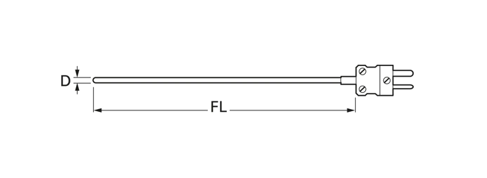 ابعاد غلاف سنسور دما (قطر و طول)